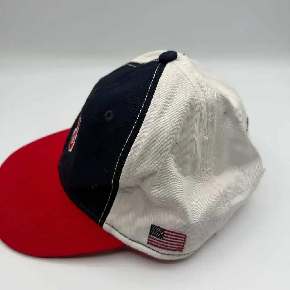 U.S. Polo Assn. Number 3 Embroidered Baseball Cap White Navy Red